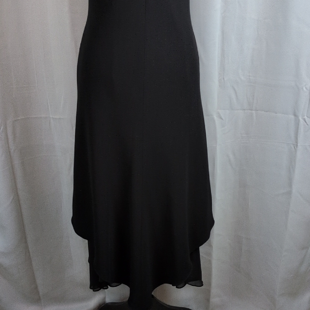 Evan Picone Elegant Black Asymmetrical Dressโ Size 6 New - Picture 7 of 11